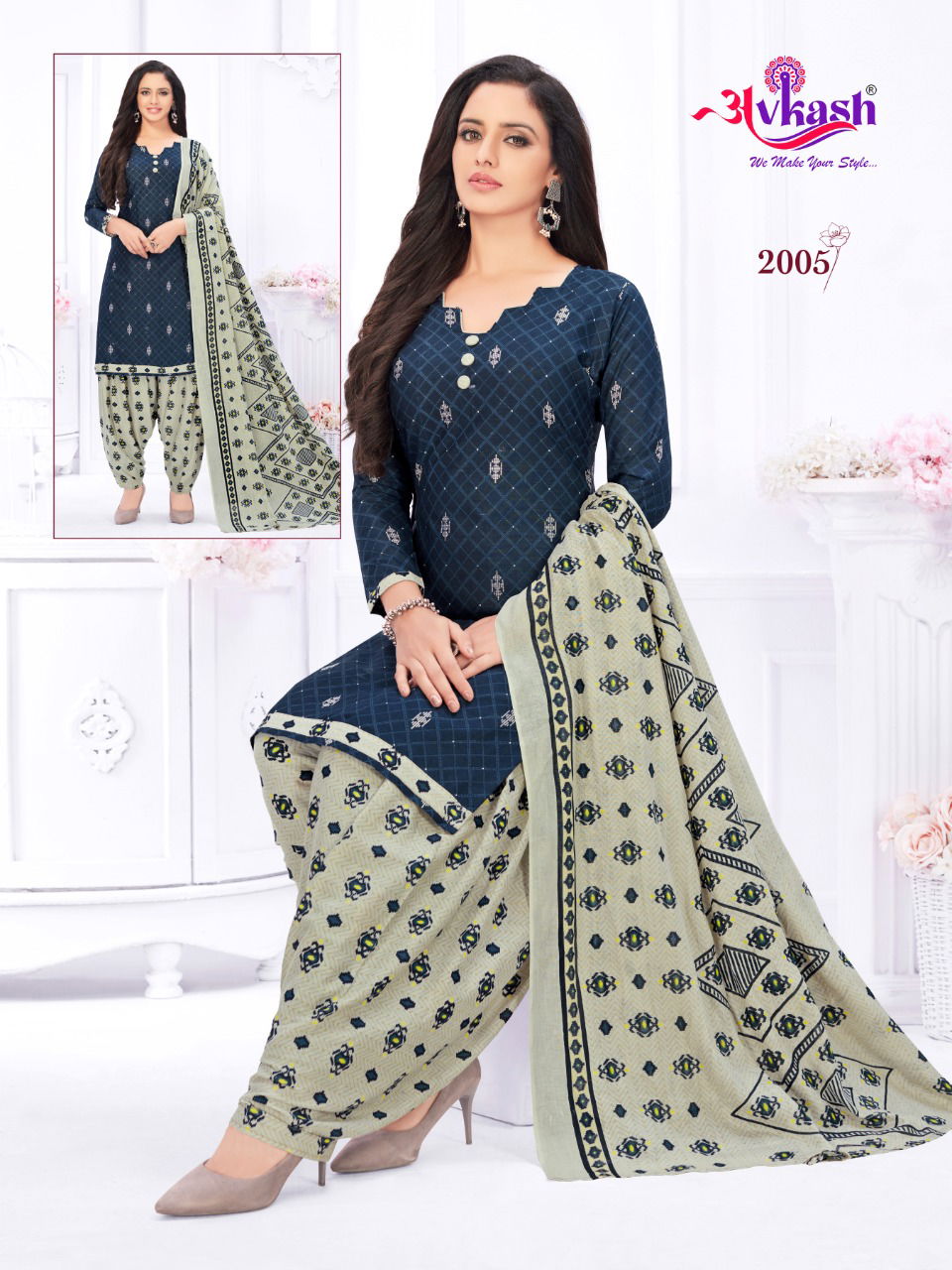 Avkash Rajvee Patiyala 2 Cotton Printed  Regular Wear Ready Made Dress Collection