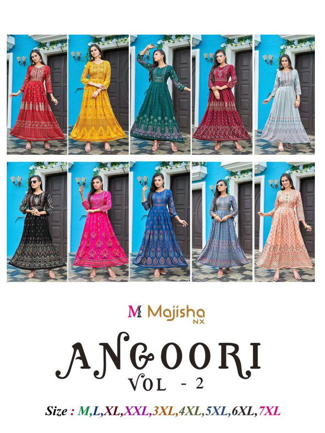 Majisha Nx Angoori 2 New Fancy Designer Festive Wear Long Anarkali Kurti Collection