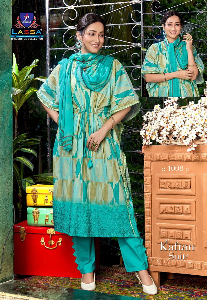 Ap Lassa Kaftan Suit 1 Fancy Wear Kaftan Style Printed Cotton Designer Dress Material Collection