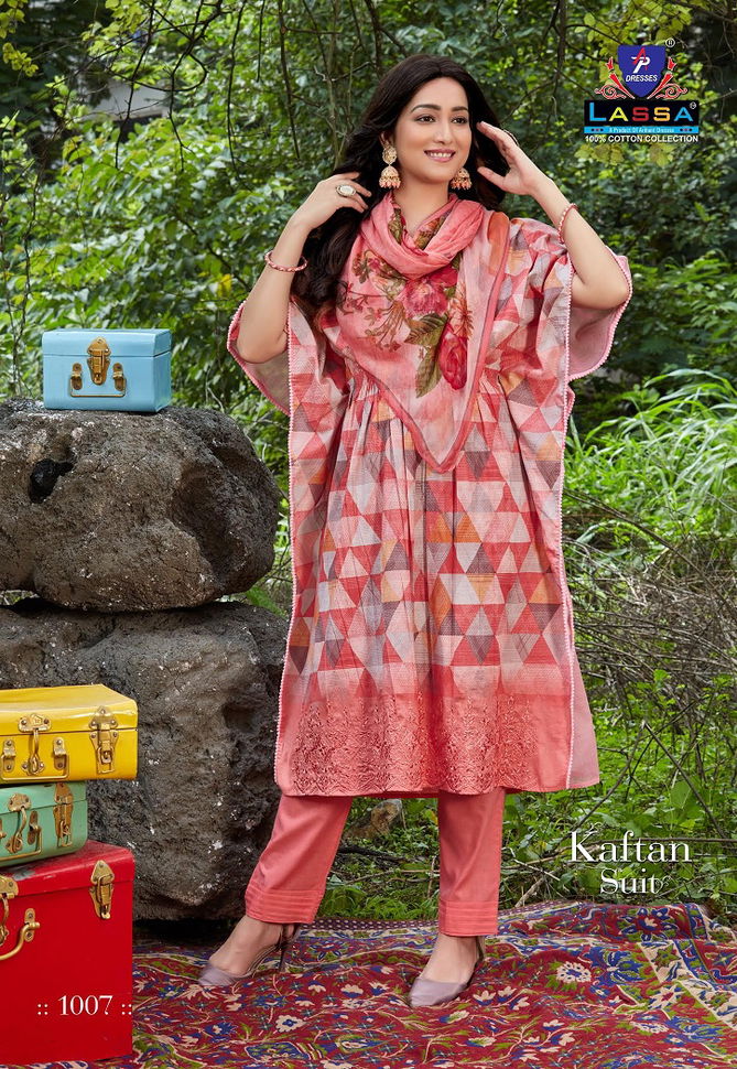 Ap Lassa Kaftan Suit 1 Fancy Wear Kaftan Style Printed Cotton Designer Dress Material Collection