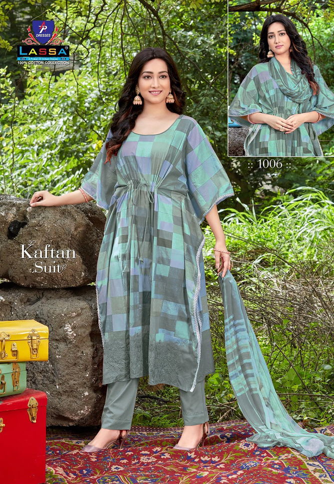 Ap Lassa Kaftan Suit 1 Fancy Wear Kaftan Style Printed Cotton Designer Dress Material Collection