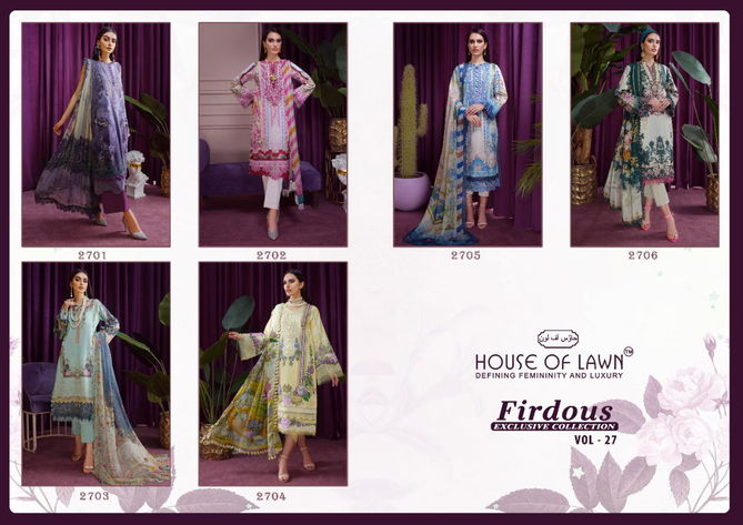 House Of Lawn Firdous 27 Festive Wear Lawn Pakistani Suits Collection