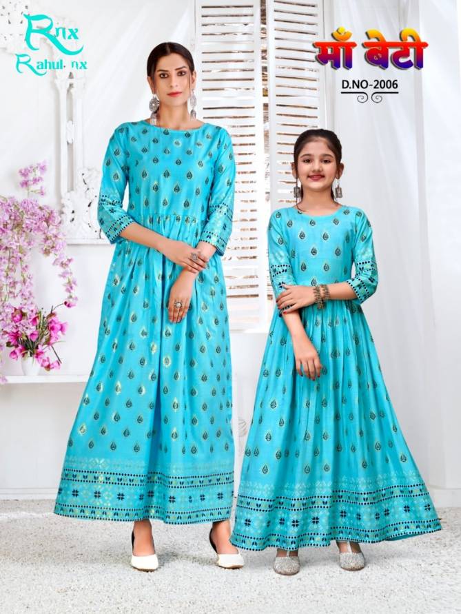 Rnx Maa Beti 2 Wholesale Combo Of Gown Style Anarkali Kurti Collection