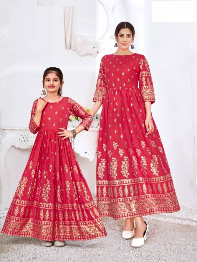 Rnx Maa Beti 2 Wholesale Combo Of Gown Style Anarkali Kurti Collection