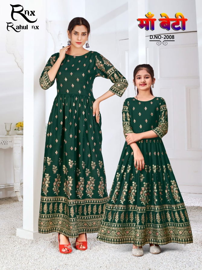 Rnx Maa Beti 2 Wholesale Combo Of Gown Style Anarkali Kurti Collection