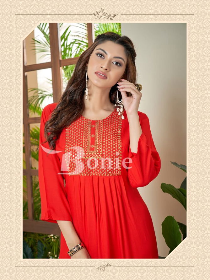 Bonie Zeal Nyra Cut Exclusive Wear Designer Wholesale Kurti Collection