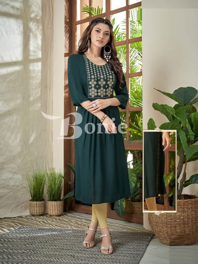 Bonie Zeal Nyra Cut Exclusive Wear Designer Wholesale Kurti Collection