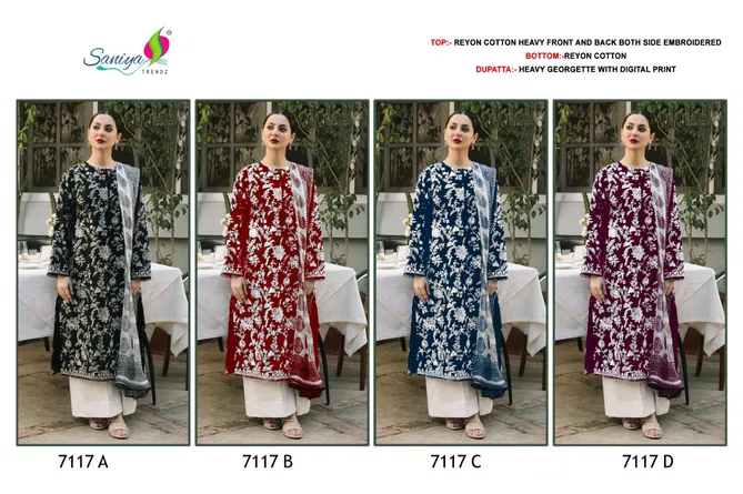 7117 A To D By Saniya Rayon Pakistani Salwar Kameez Wholesale Shop In Surat