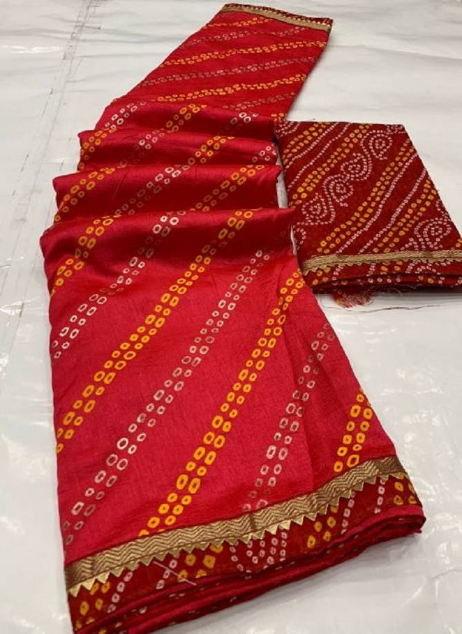 Mahek 88 Bandhani Print New Designer Exclusive Wear Vichitra Silk Saree Collection 