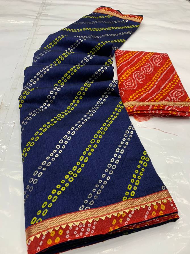 Mahek 88 Bandhani Print New Designer Exclusive Wear Vichitra Silk Saree Collection 