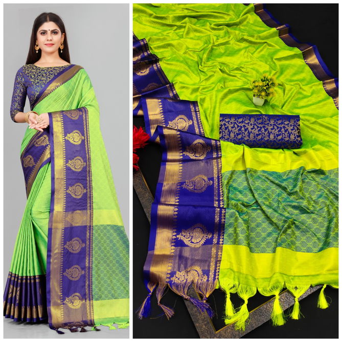 Fancy Cotton Silk Fancy Ethnic Wear Designer Saree Collection