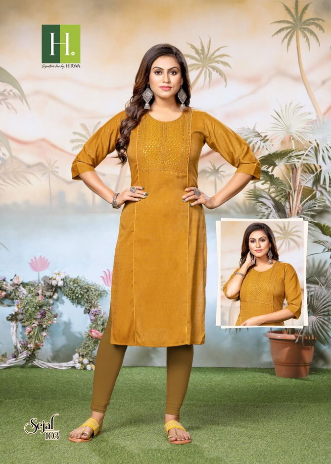 Hirwa Sejal Ethnic Wear Fancy Wholesale Kurti collection 