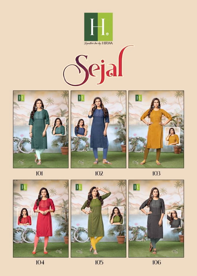 Hirwa Sejal Ethnic Wear Fancy Wholesale Kurti collection 