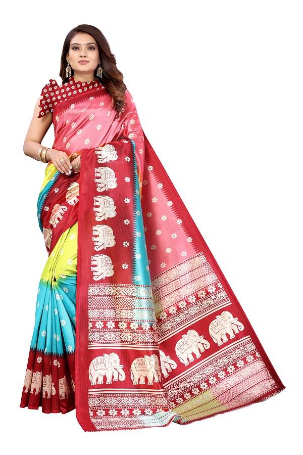 Buy Kashvi sarees Georgette with Blouse Piece Saree (Pack of 2)  (Combo_AS_1152_1_1164_2_Multicoloured_One Size) at Amazon.in
