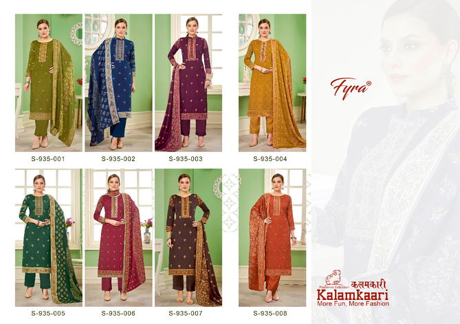 Fyra Kalamkaari Fancy Festive Wear Pashmina Designer Dress Material Collection