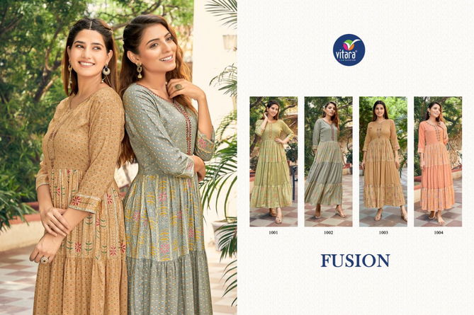 Vitara Fusion Festive Wear  Wholesale Long Gown Kurti Collection