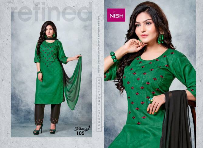 Nish Dhairya Ethnic Wear Cotton Designer Ready Made Collection

