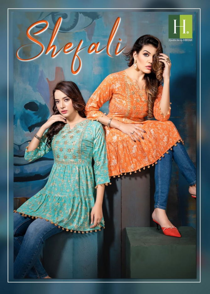 Hirwa Shefali Ethnic Wear Western Wholesale Rayon Top Collection