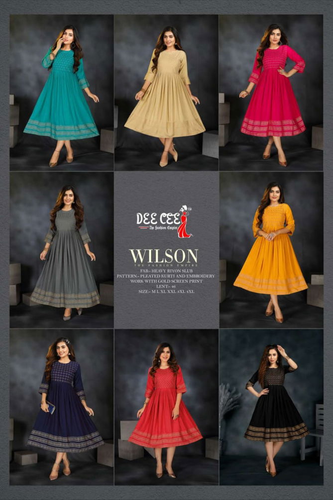 Dee Cee Wilson Heavy Rayon Printed Wholesale Kurti Collection