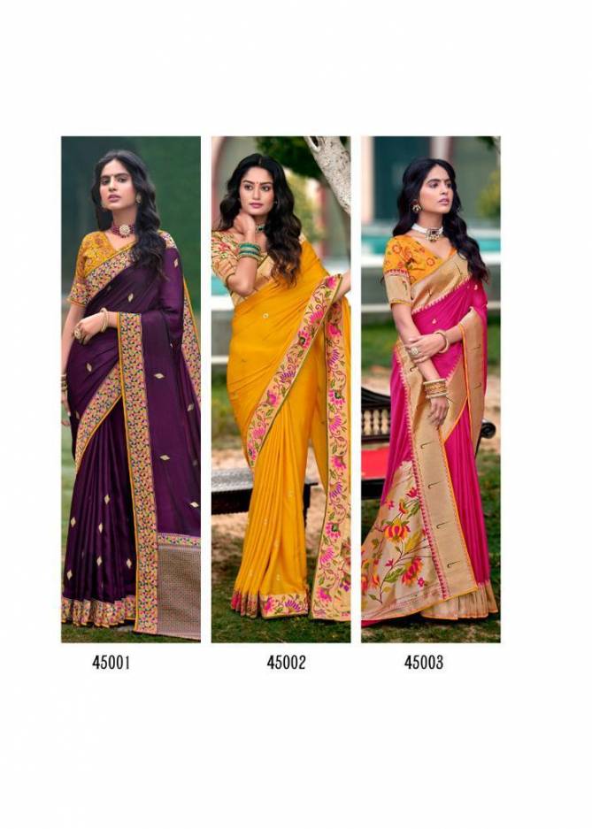 Kashvi Saffron New Designer Festive Wear Heavy Designer Pure Silk Saree Collection 