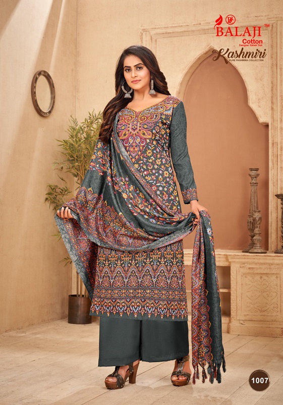 Stylish Cotton Kashmiri Dress Material With Dupatta