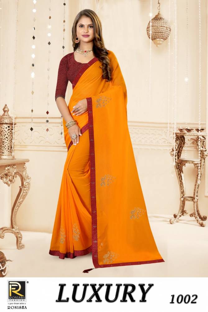 Ronisha Luxury Mukesh Chiffon Wholesale Designer Saree Collection