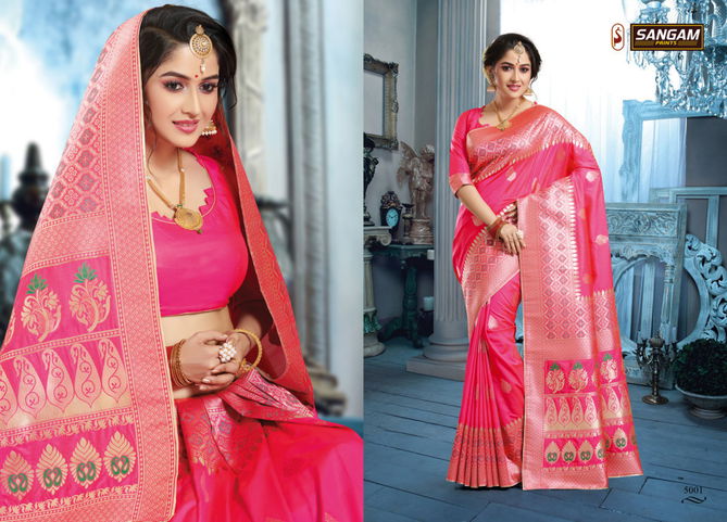 Sangam Kanchana Latest Wedding Wear Pure Banarasi Silk Sarees Collection
