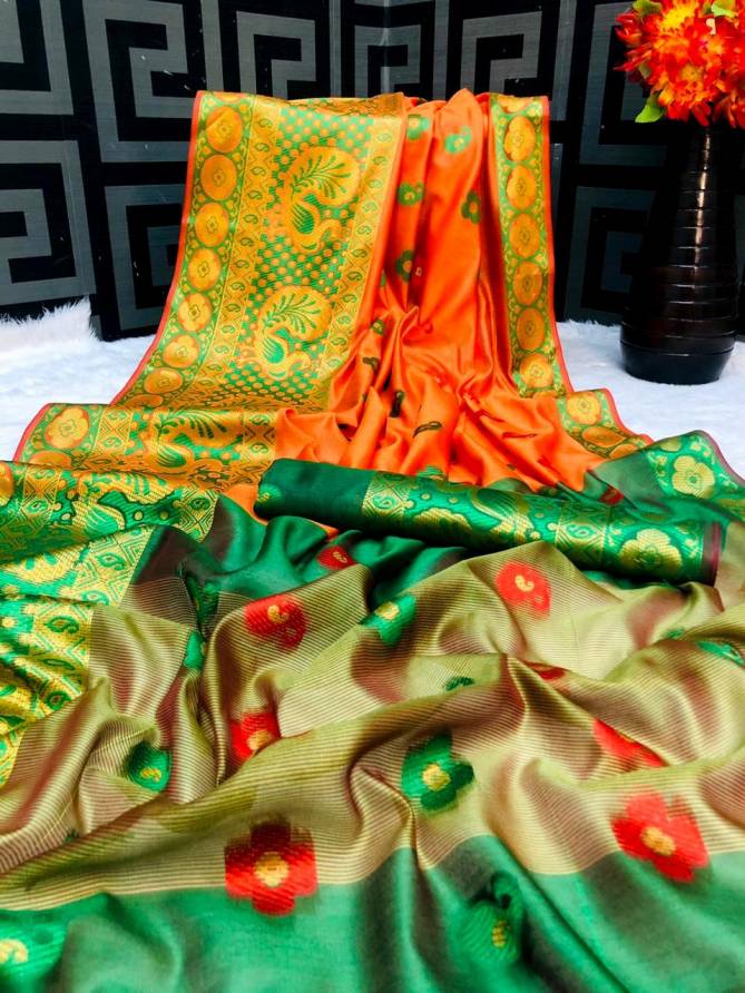 Mor Banarsi Cotton Latest Exclusive Collection Of Poly Cotton Festive Wear Saree 