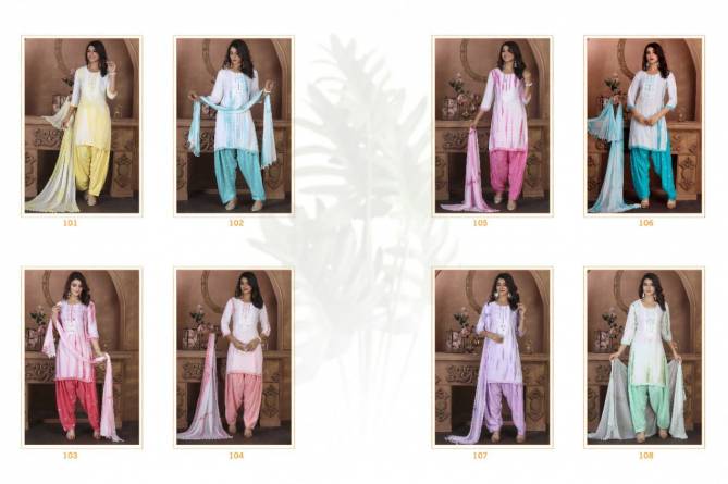 Manjeera Desi Kudi Rayon Patiyala Ready Made Wholesale Suit Collection