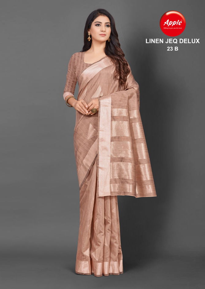 Apple Linen Jeq Delux 23 Casual Wear Wholesale Saree Collection