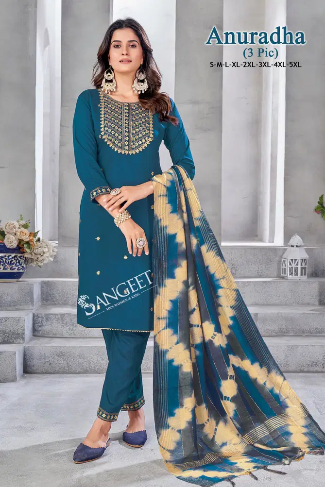 Anuradha By Sangeet Rayon Embroidery Kurti With Bottom Dupatta Orders In India