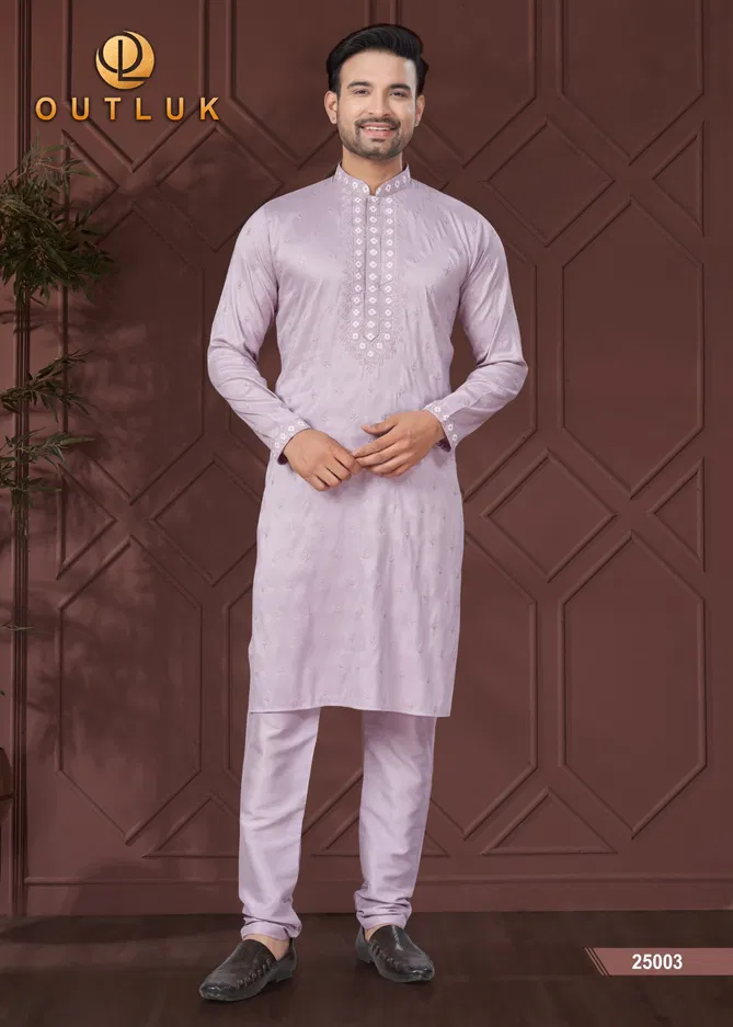 Outluk Wedding Collection Vol 25 Silk Mens Kurta Pajama Wholesale Online