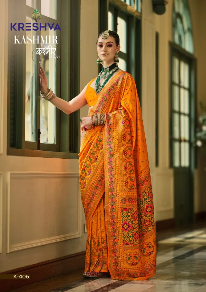 Kashmir Vol 1 By Kreshva Banarasi Silk Wedding Wear Sarees Orders In India