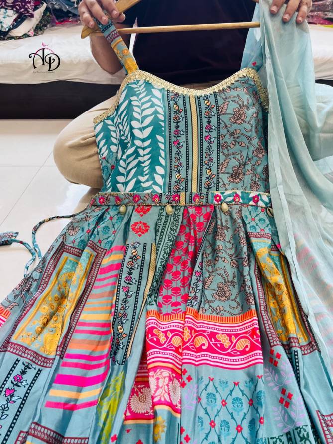 Wedding Wear Kodi Worked Lace Belt Dupatta With Gown Catalog