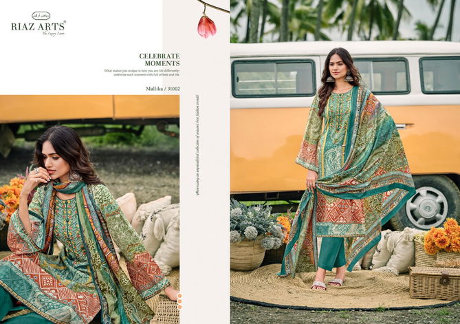 Mallika By Riaz Arts Karachi Lawn Digital Printed Dress Material Orders In India