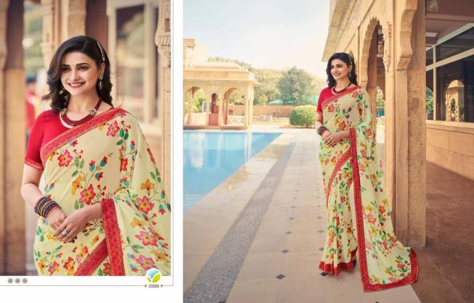VINAY FASHION STARWALK VOL-63 Latest Fancy Casual Wear Printed Georgette Saree with Jacquard Border Saree Collection