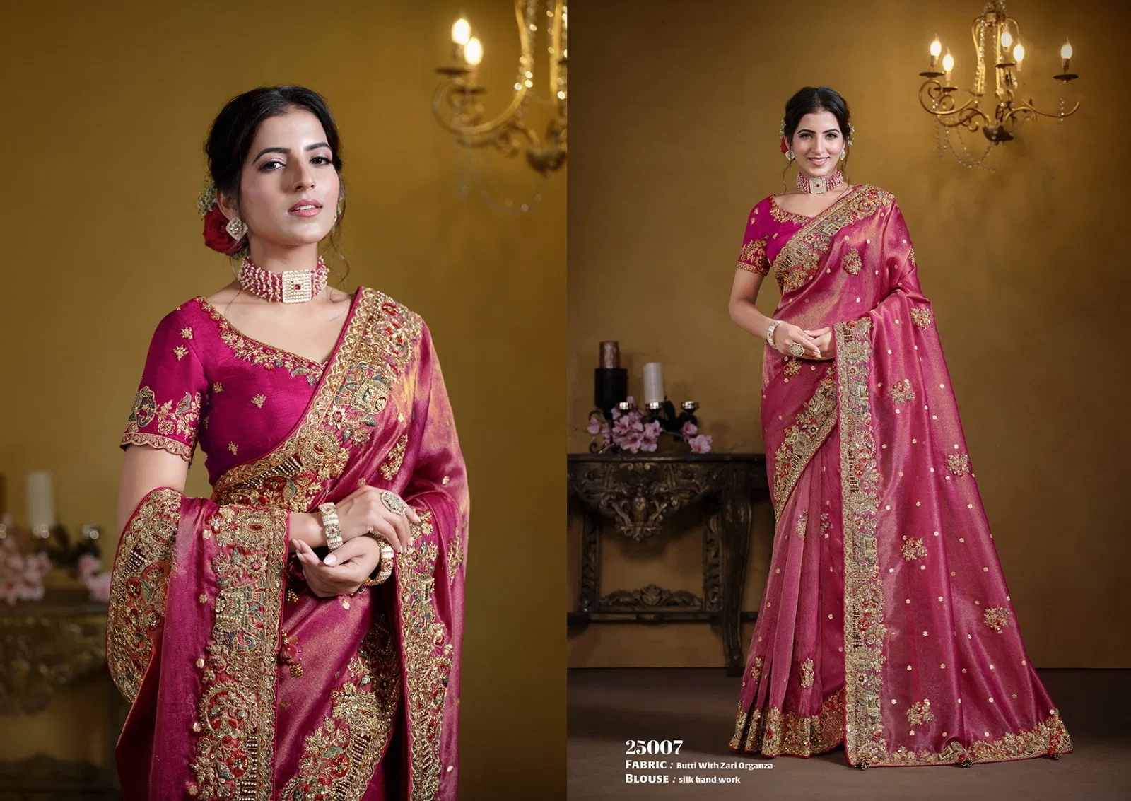 Magenta Rajasvi By Mahotsav Designer Wedding Wear Saree Orders In India