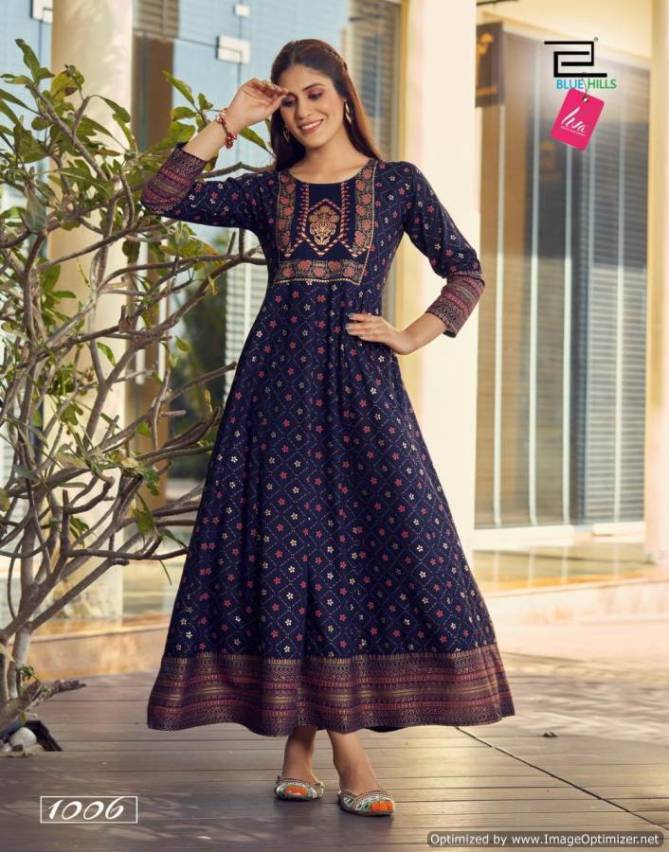 Blue Hills Glamour 5 Latest Designer Party Wear Long Kurti Collection