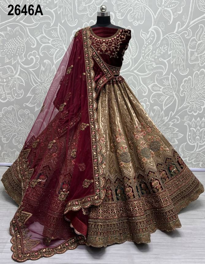 Anjani Art Velvet 2646 A Bridal Lehenga Choli Wholesale Online