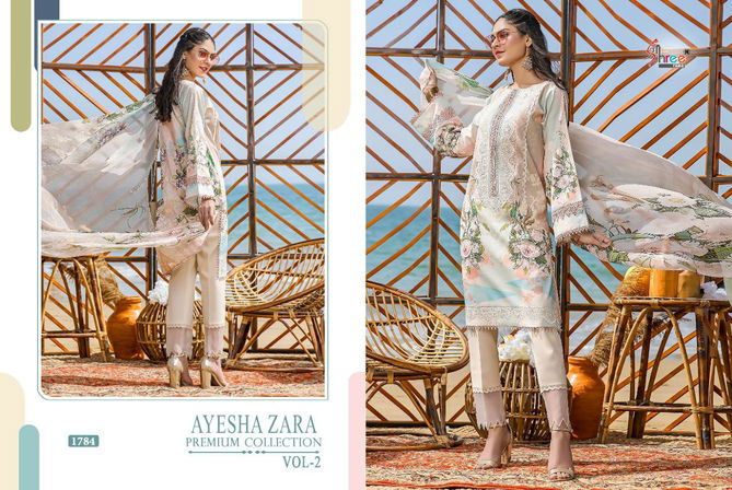 Shree Ayesha Zara Premium Collection 2 Fancy Latest Festive Wear Pure Cotton Print With Embroidery Pakistani Salwar Suits Collection
