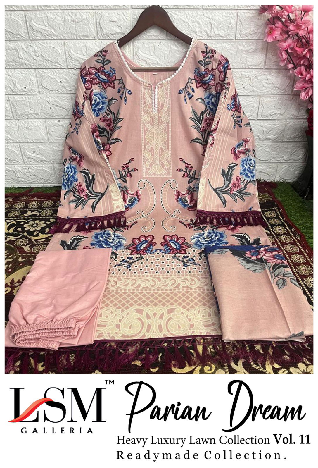 Lsm Parian Dream Vol 11 Lawn Cotton Pakistani Readymade Suits Wholesale Market In Surat