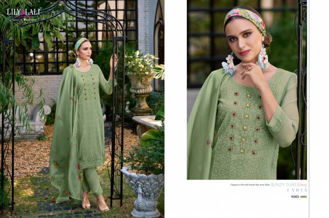 Chikankari Organza By Lily And Lali Kurti With Bottom Dupatta Wholesale Market in Surat with Price
