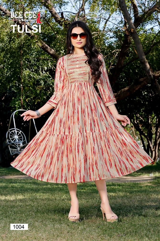 Deecee Tulsi Fancy Ethnic Wear Printed Wholesale Anarkali Kurtis Catalog