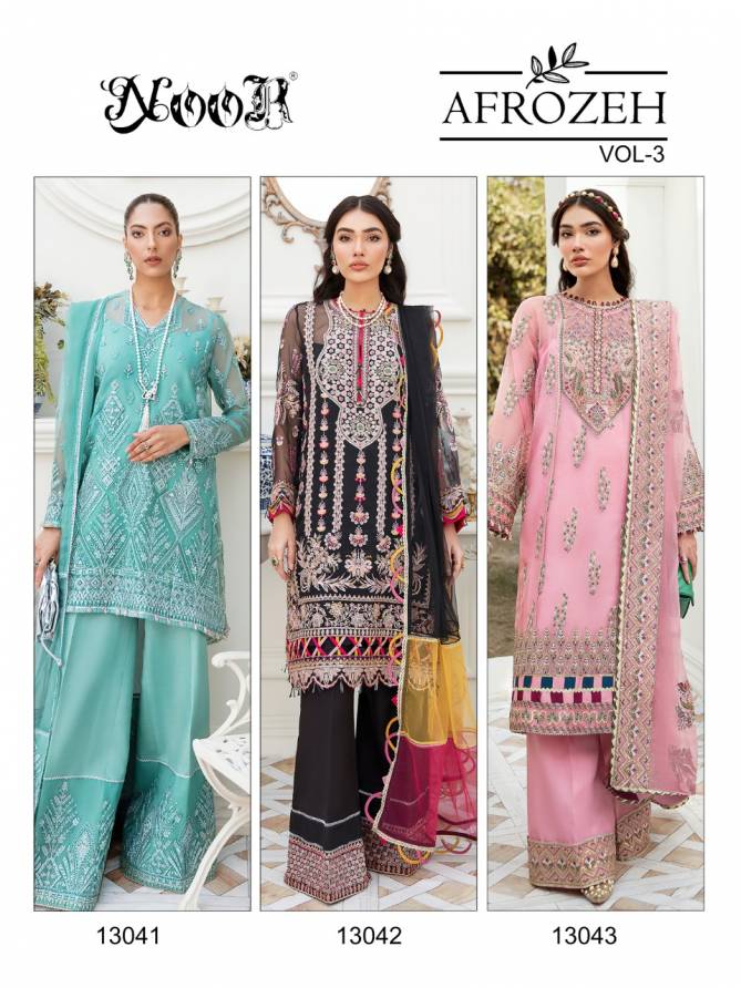 Noor Afrozeh Vol 3Fancy Festive Wear Wholesale Pakistani Suits