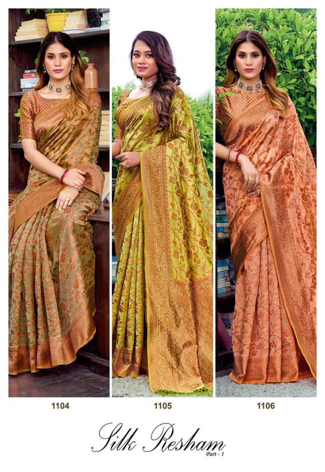 Siddharth Silk Resham Vol 1 Heavy Ethnic Wear Wholesale Banarasi Silk Sarees