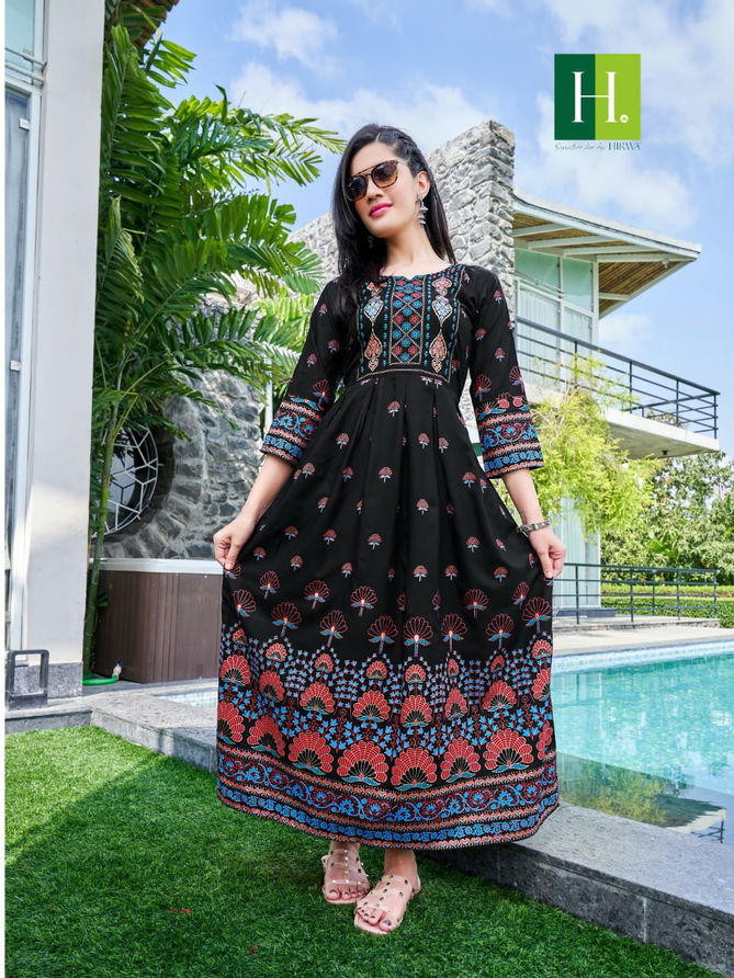 Hirwa Sunflower Vol 4 Printed Designer Wholesale Anarkali Kurti Catalog