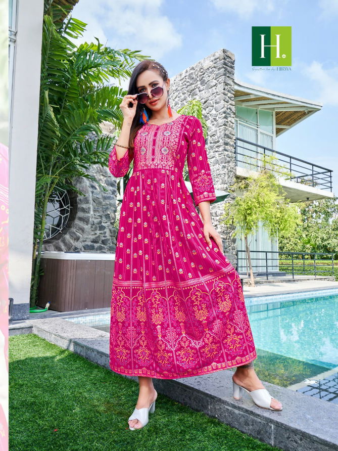 Hirwa Sunflower Vol 4 Printed Designer Wholesale Anarkali Kurti Catalog