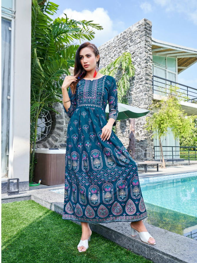 Hirwa Sunflower Vol 4 Printed Designer Wholesale Anarkali Kurti Catalog