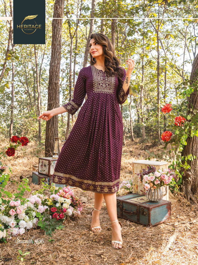 Heritage Saanjh Vol 3 Designer Wear Wholesale Designer Kurtis Catalog