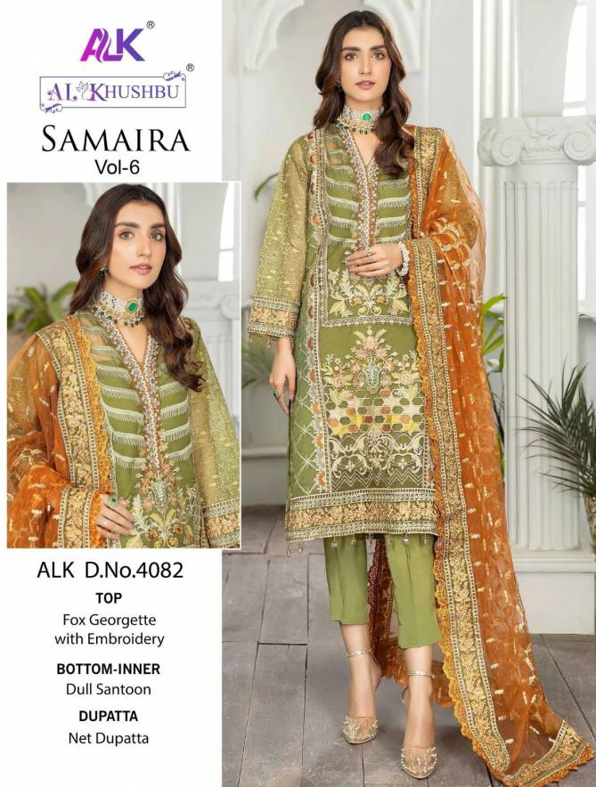 Samaira Vol 6 By Al Khushboo Georgette With Heavy Embroidered Designer Salwar kameez Catalog